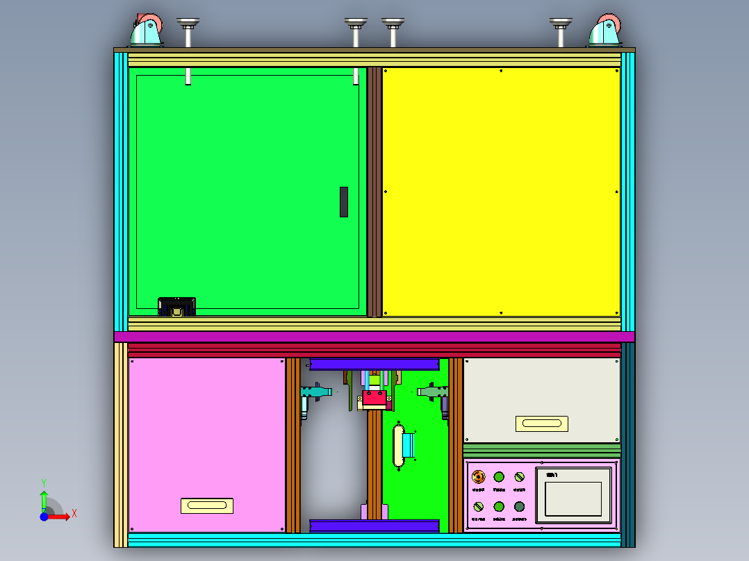 圆柱电池极耳点焊设备前视图