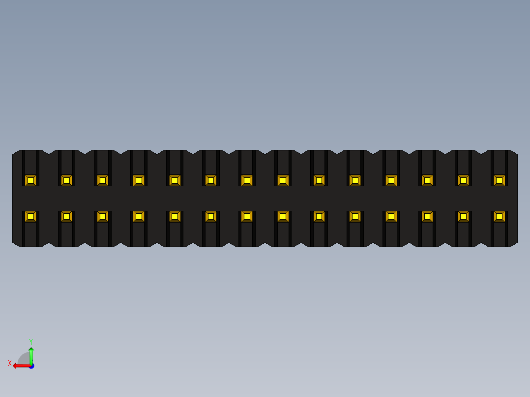 双引脚接头，间距1.27毫米（50密耳），通孔后视图