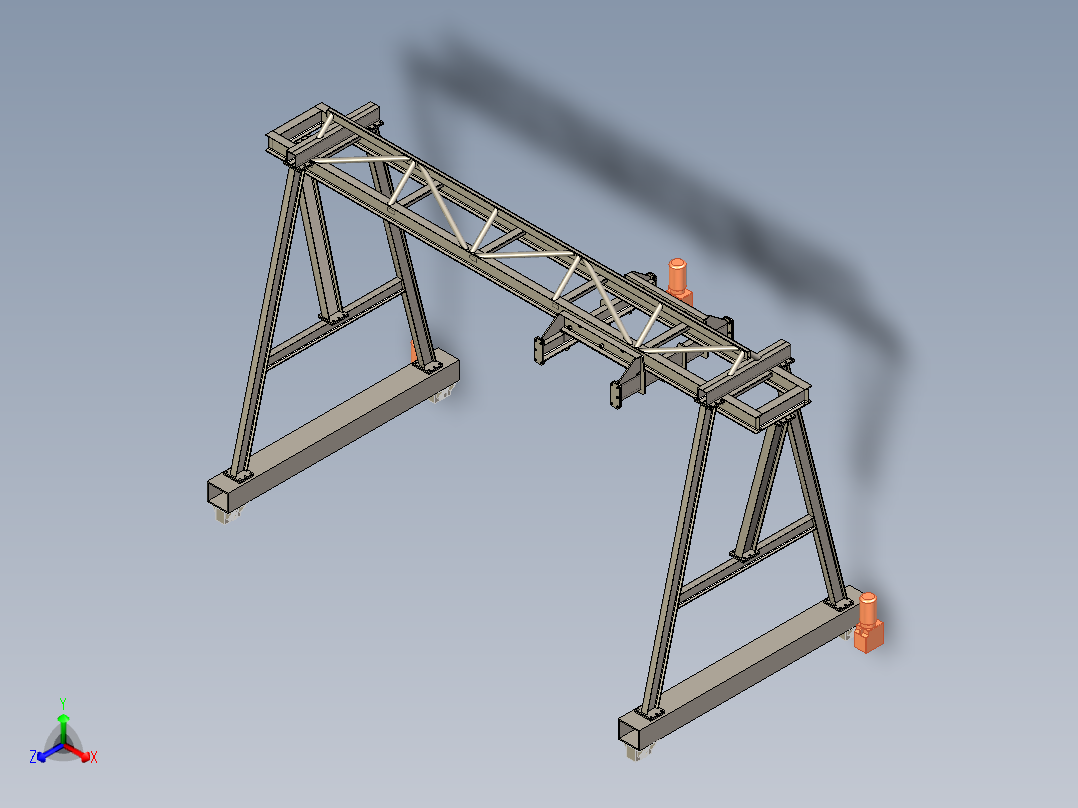 小龙门起重机正等轴测图