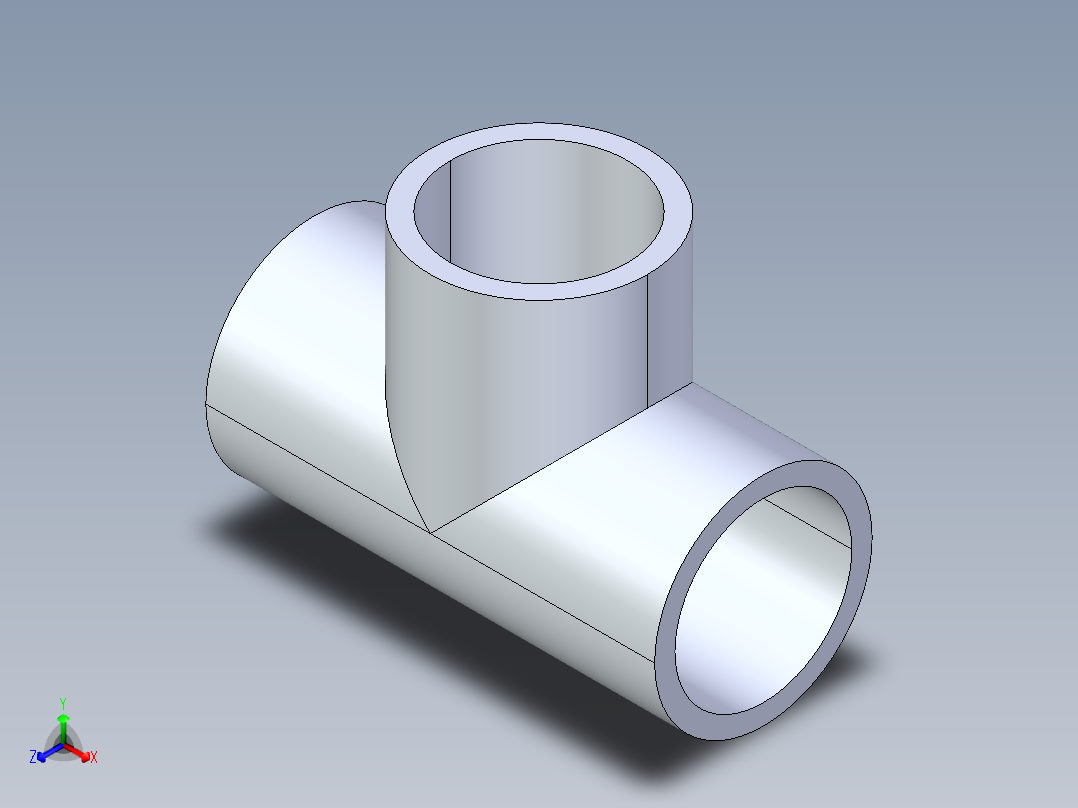 聚氯乙烯配件01-Sch80_Tee_SxSxS_801-015_1.5in正等轴测图