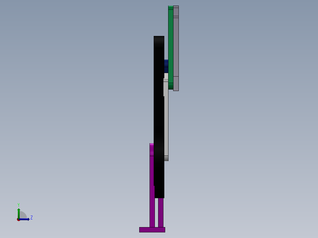 Q403-直线引导机构设计及运动仿真【三维SolidWorks】左视图