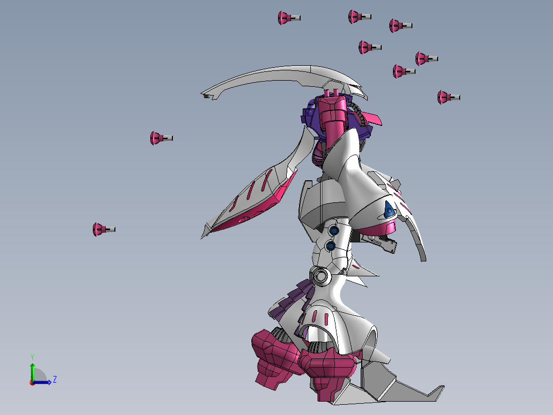 AMX-004 Qubeley变形金刚左视图