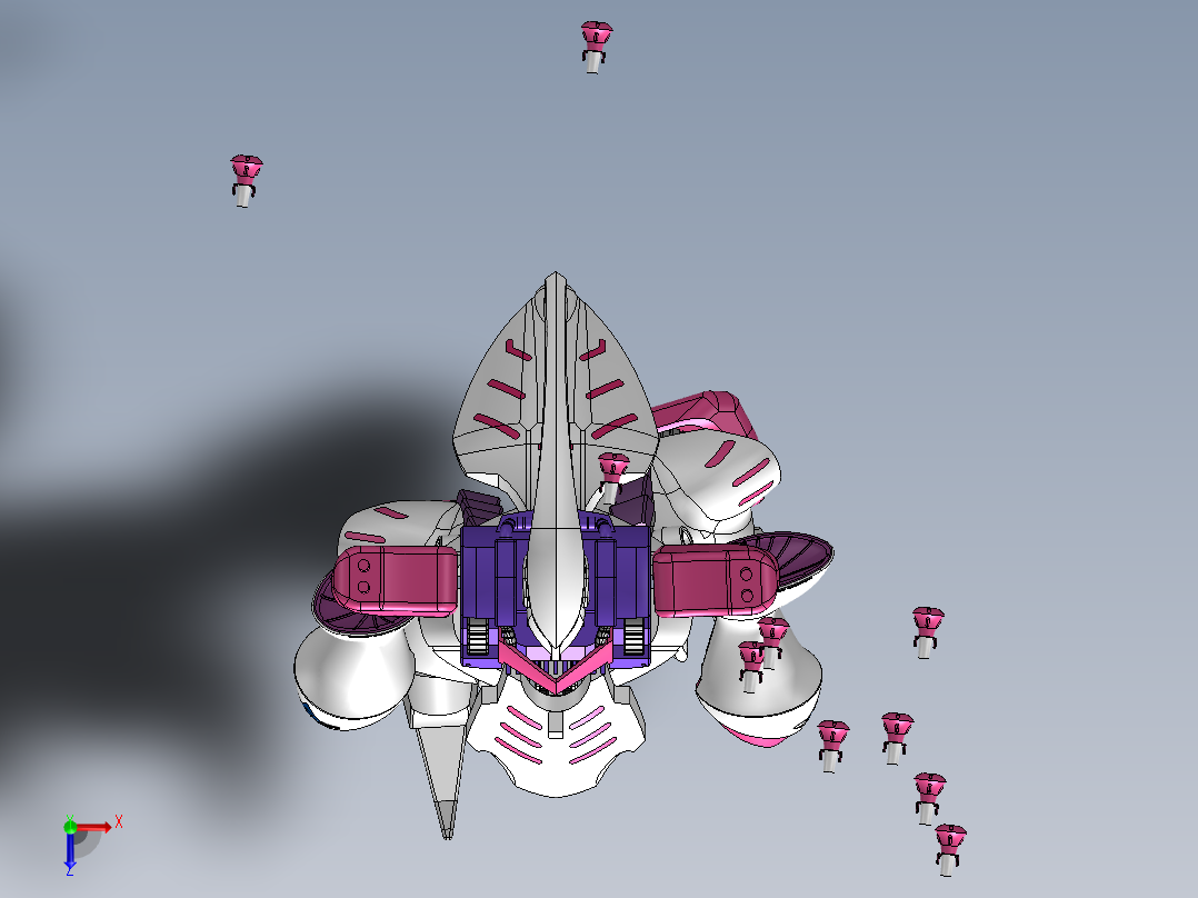 AMX-004 Qubeley变形金刚俯视图