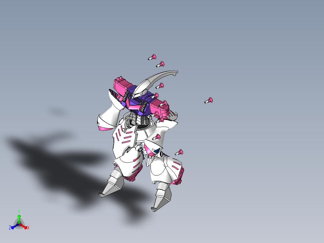 AMX-004 Qubeley变形金刚正等轴测图