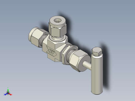 不锈钢整体阀帽角形针形阀，6毫米Hy-Lok管接头