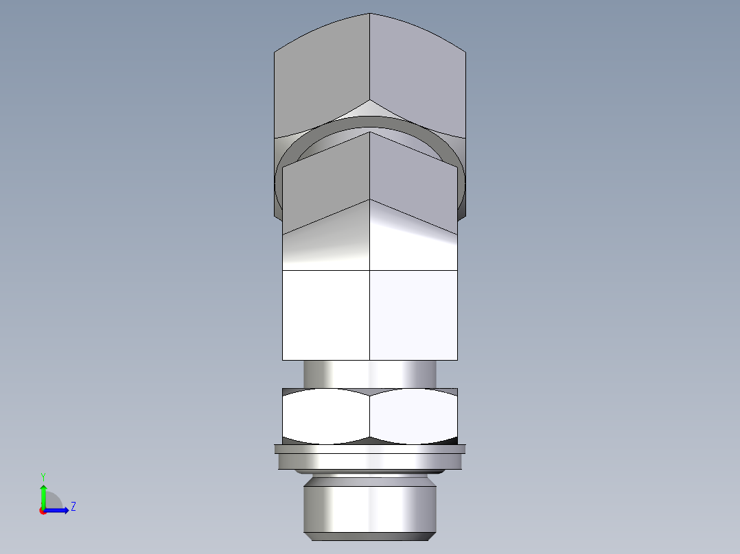 卡套式工业通用硬管接头EO_Adjustable_locknut_45_deg_elbow_VEE12SRCF左视图