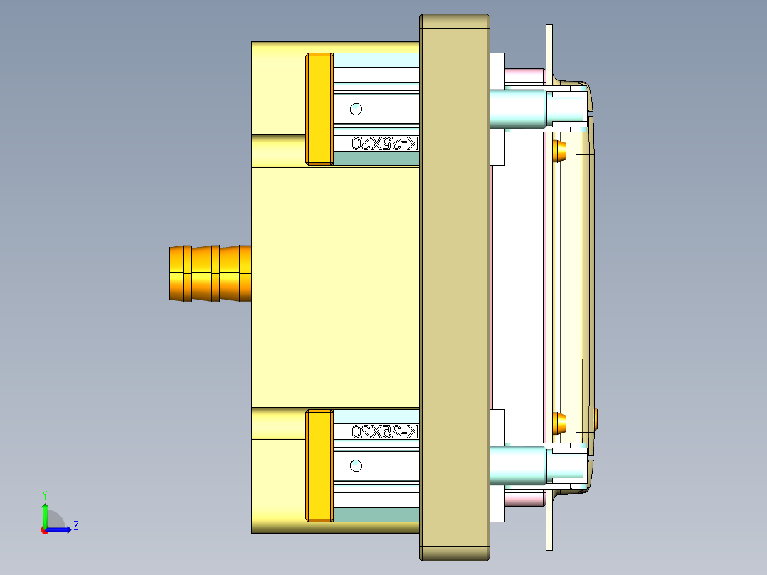 X8-笔记本CNC工装夹具三维模型CNC1-1028左视图