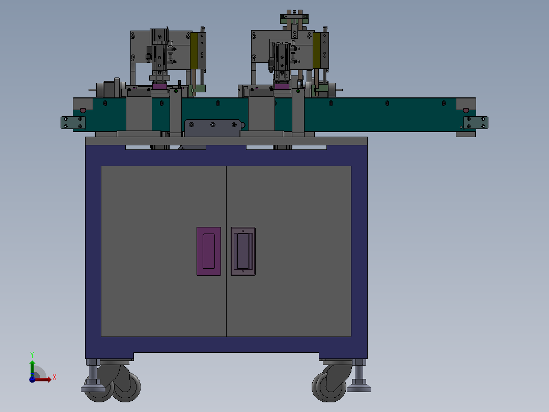 一种刀片电池极耳弯折机sw18可编辑前视图