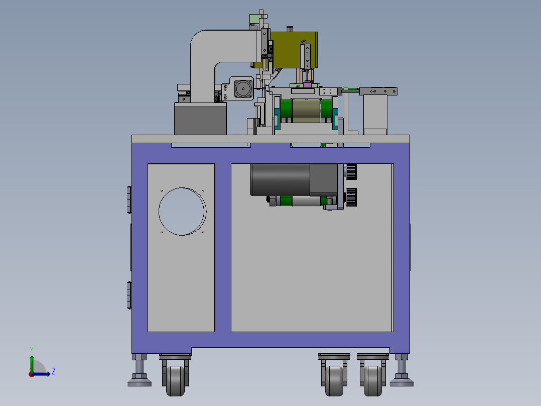 一种刀片电池极耳弯折机sw18可编辑左视图