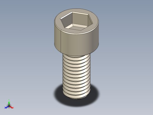 Screw_DIN_912_M10x22F_A2.STEP公制内六角螺钉