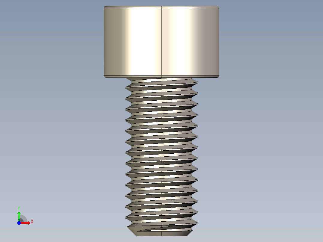 Screw_DIN_912_M10x22F_A2.STEP公制内六角螺钉前视图