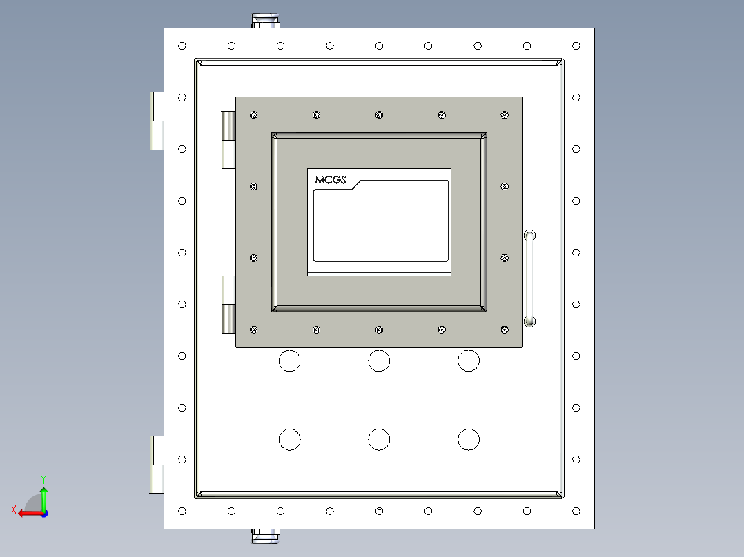 带可视窗的防爆箱后视图
