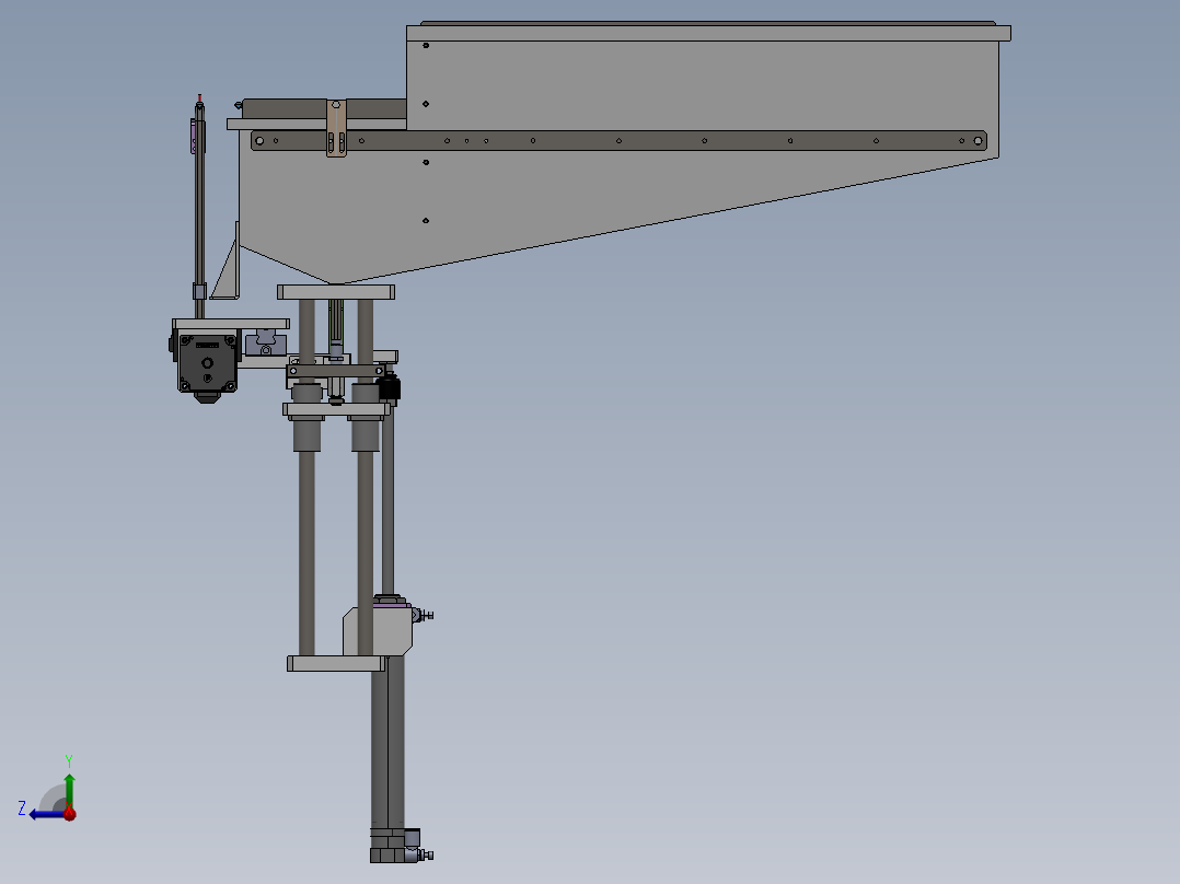 适用棒类的推板式供料机构右视图