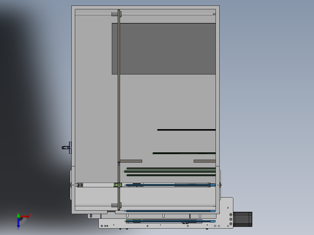 适用棒类的推板式供料机构俯视图