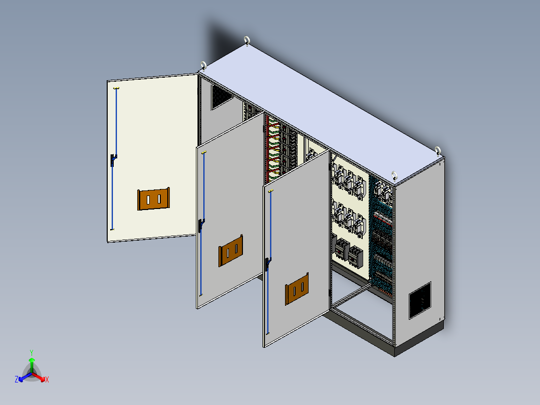 三柜组装630A竖装刀开关风机消防控制柜
