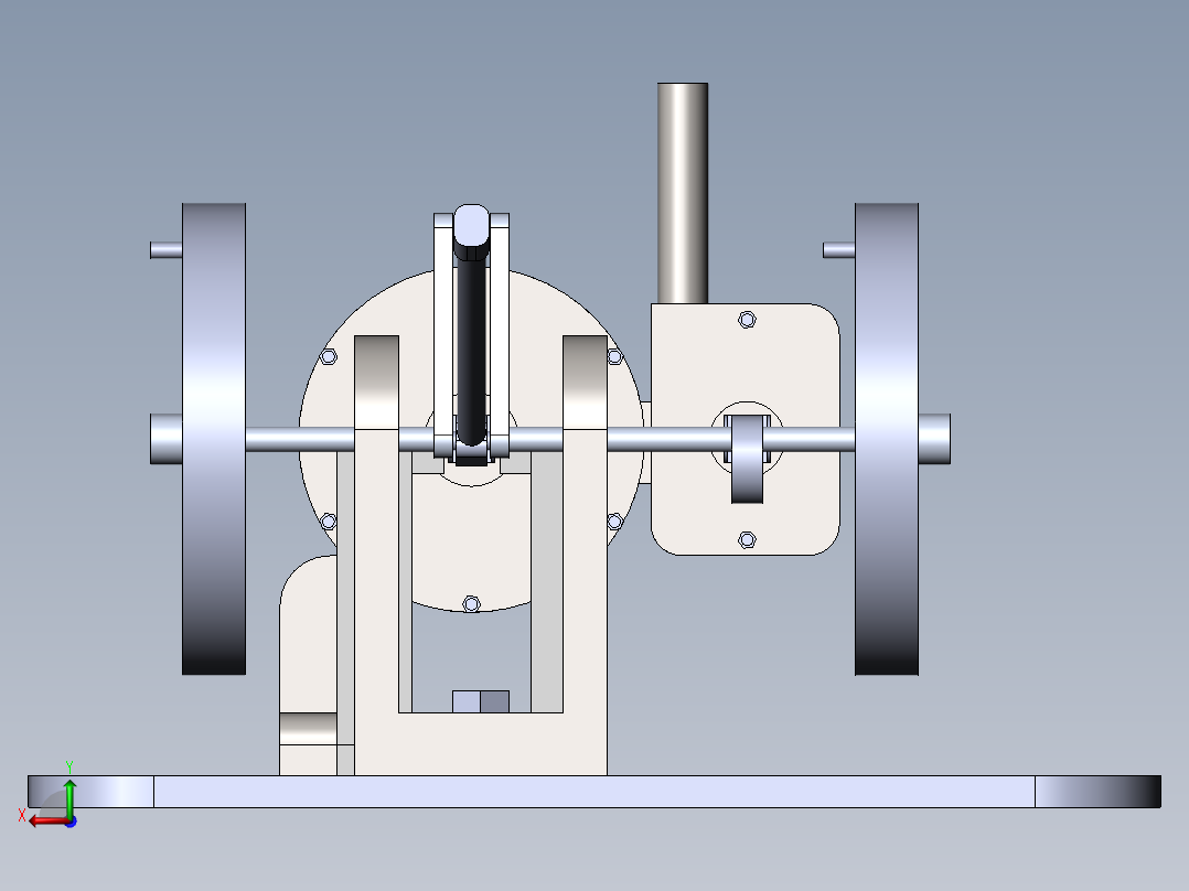 蒸汽机horizontal-steam-engine-6832-模型格式为 sw后视图