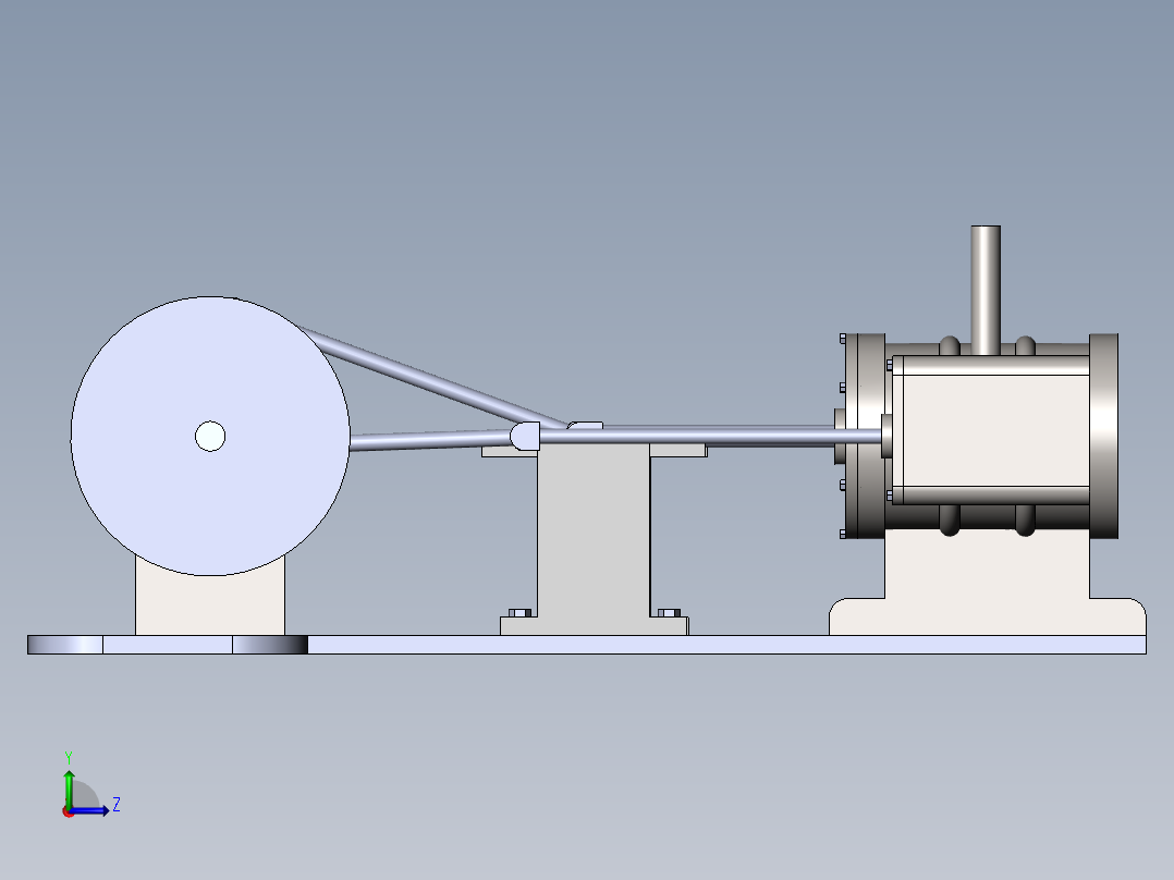 蒸汽机horizontal-steam-engine-6832-模型格式为 sw左视图