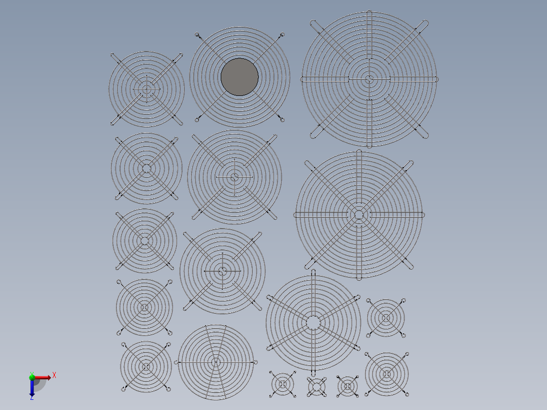 风扇防护网罩 17款俯视图