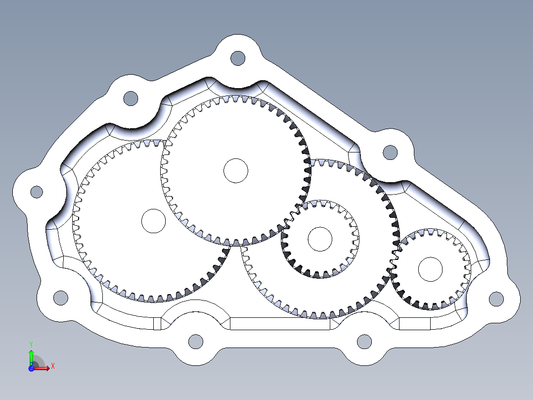 齿轮减速箱前视图