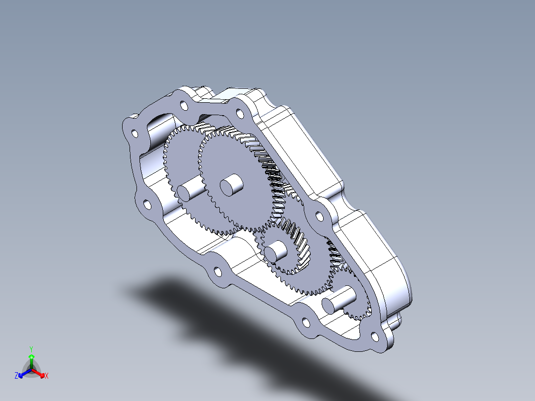 齿轮减速箱正等轴测图