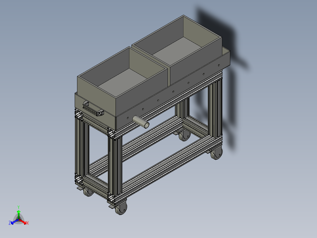 辊筒线正等轴测图