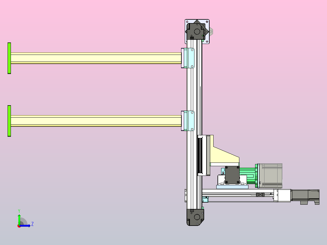 三轴抓取机构左视图