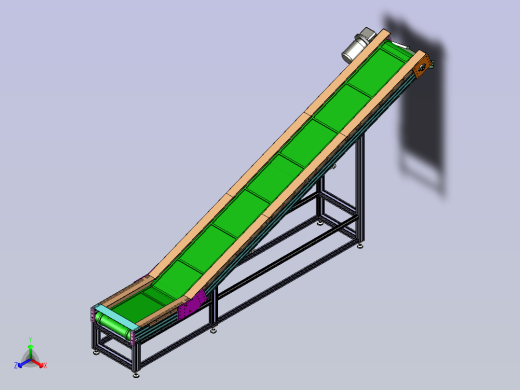 爬坡输送线3D设计