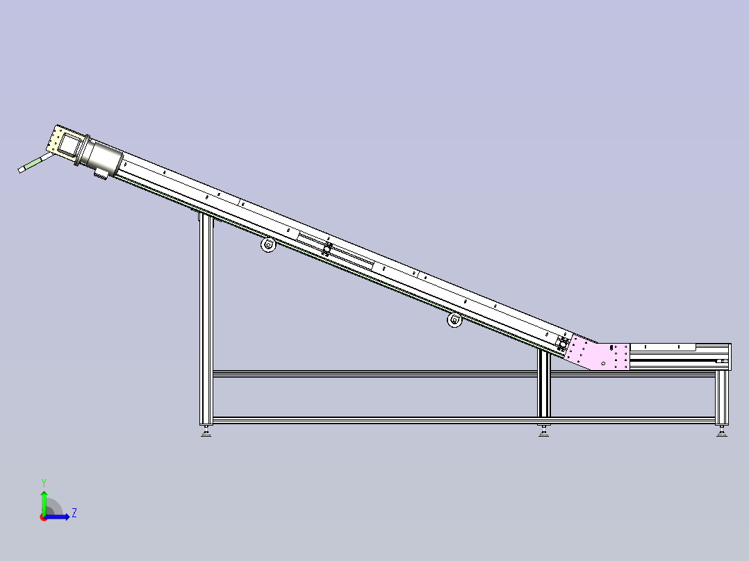 爬坡输送线3D设计左视图