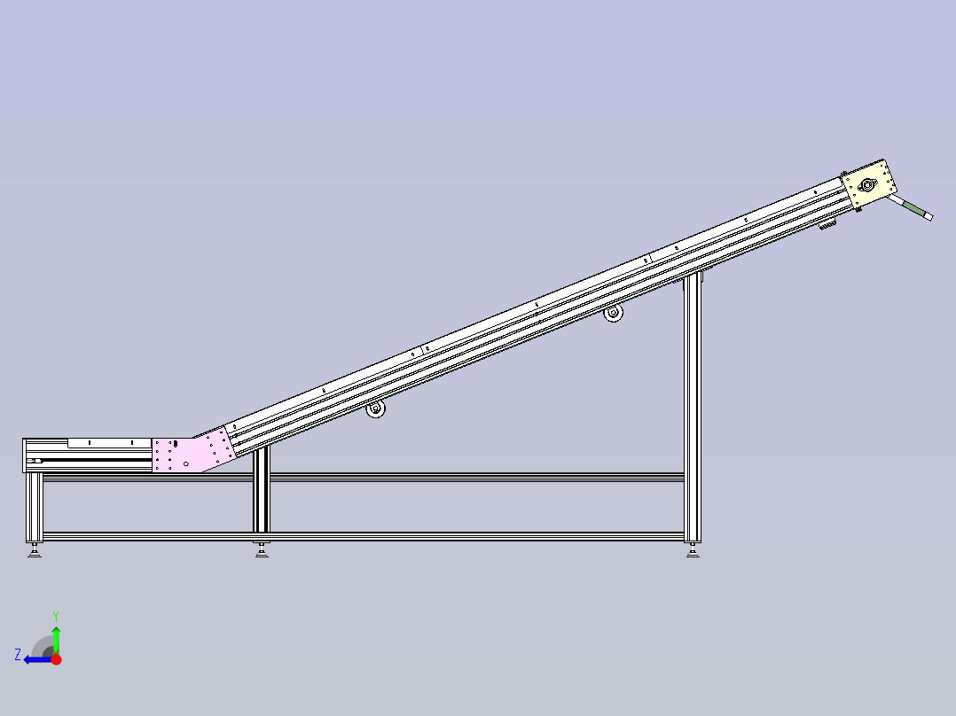 爬坡输送线3D设计右视图