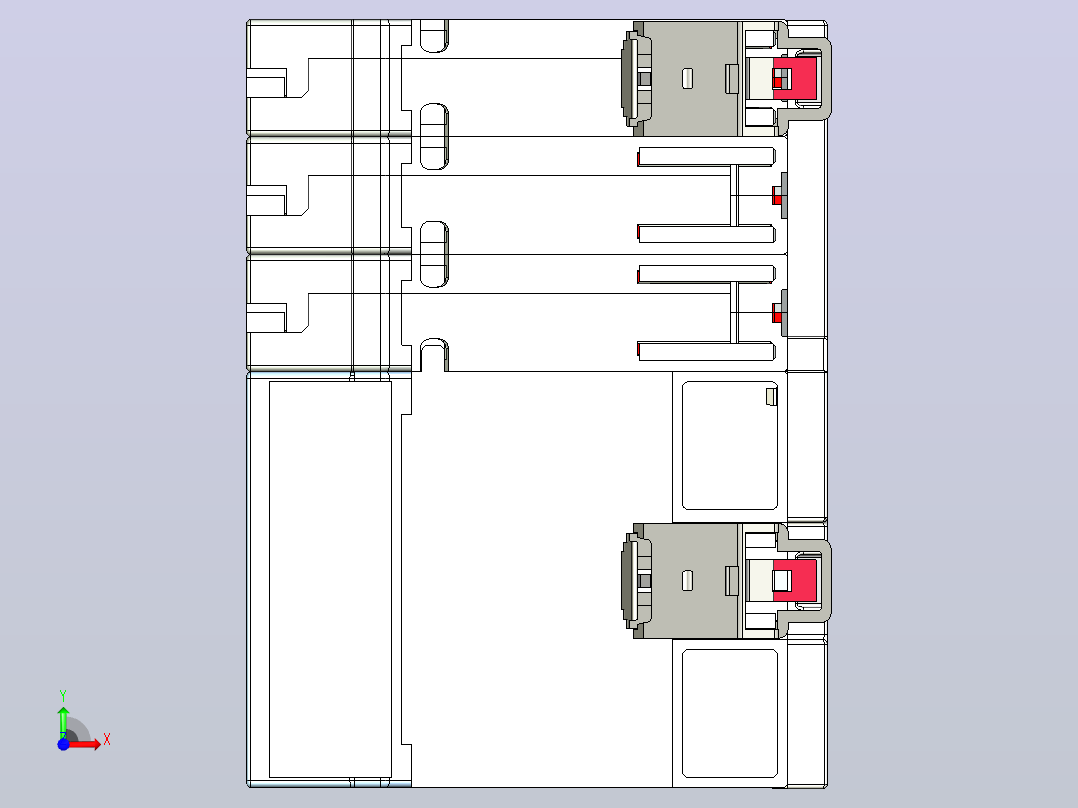 NB8LE-63(6-40A) 3P剩余电流动作断路器三维模型202405前视图