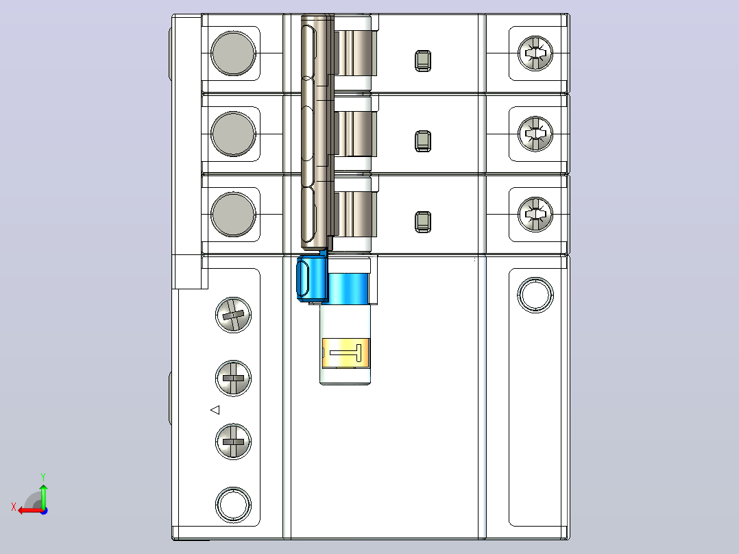 NB8LE-63(6-40A) 3P剩余电流动作断路器三维模型202405后视图