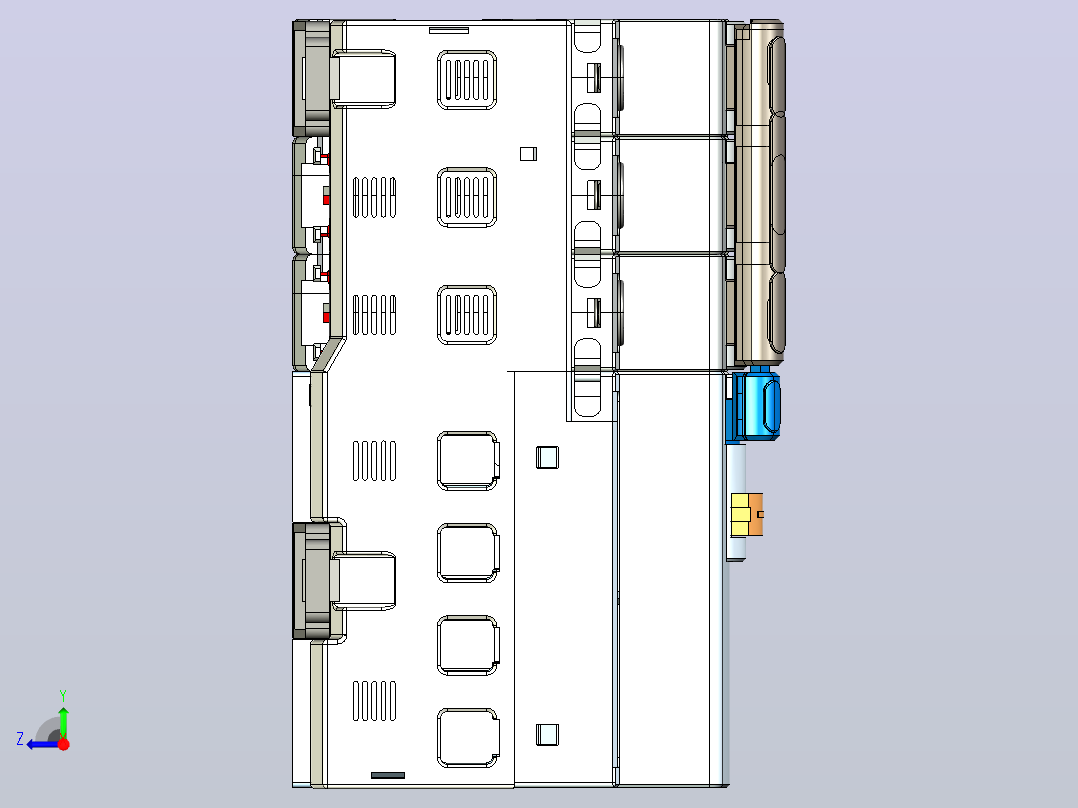NB8LE-63(6-40A) 3P剩余电流动作断路器三维模型202405右视图