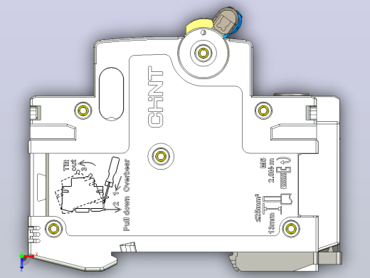 NB8LE-63(6-40A) 3P剩余电流动作断路器三维模型202405俯视缩略图