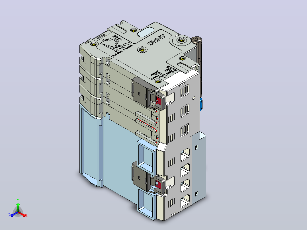 NB8LE-63(6-40A) 3P剩余电流动作断路器三维模型202405正等轴测图