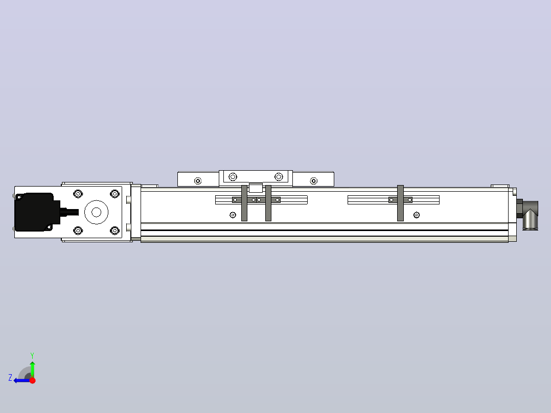SCM10-150-L滚珠花健、支撑座、滚珠丝杠、交叉导轨、直线模组右视图