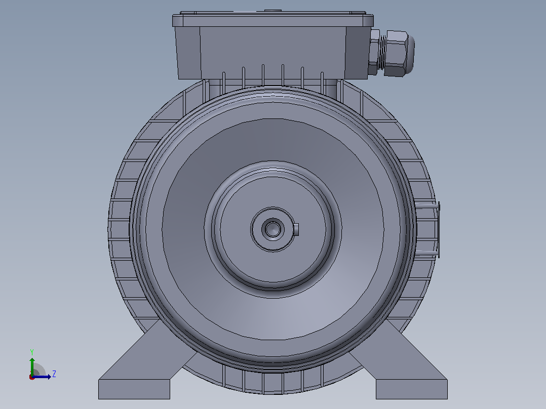 4KW 1500 rpm 三相 Gamak 电动机左视图