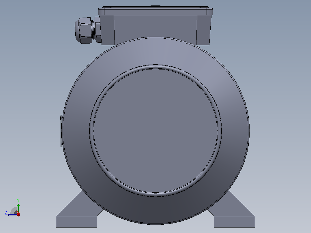 4KW 1500 rpm 三相 Gamak 电动机右视图