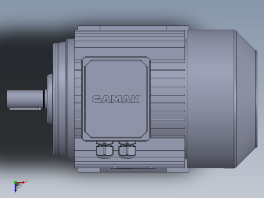 4KW 1500 rpm 三相 Gamak 电动机俯视缩略图