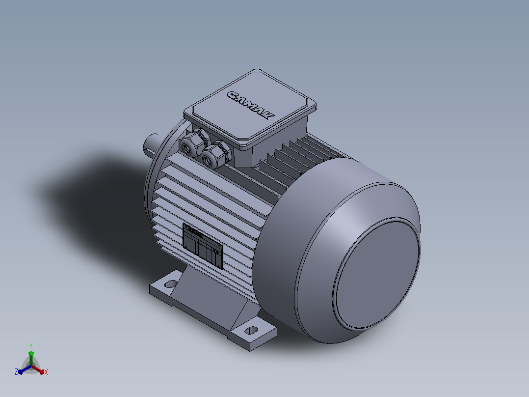 4KW 1500 rpm 三相 Gamak 电动机正等轴测图