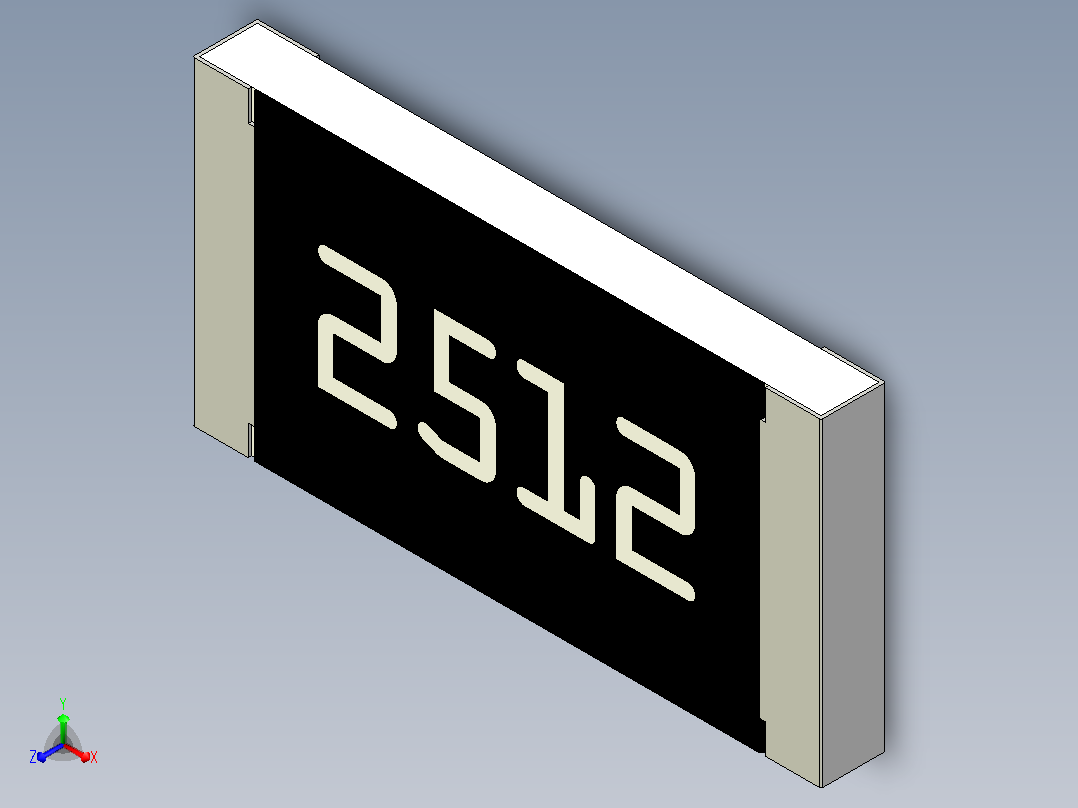 表面安装电阻器2512 (6332公制)正等轴测图
