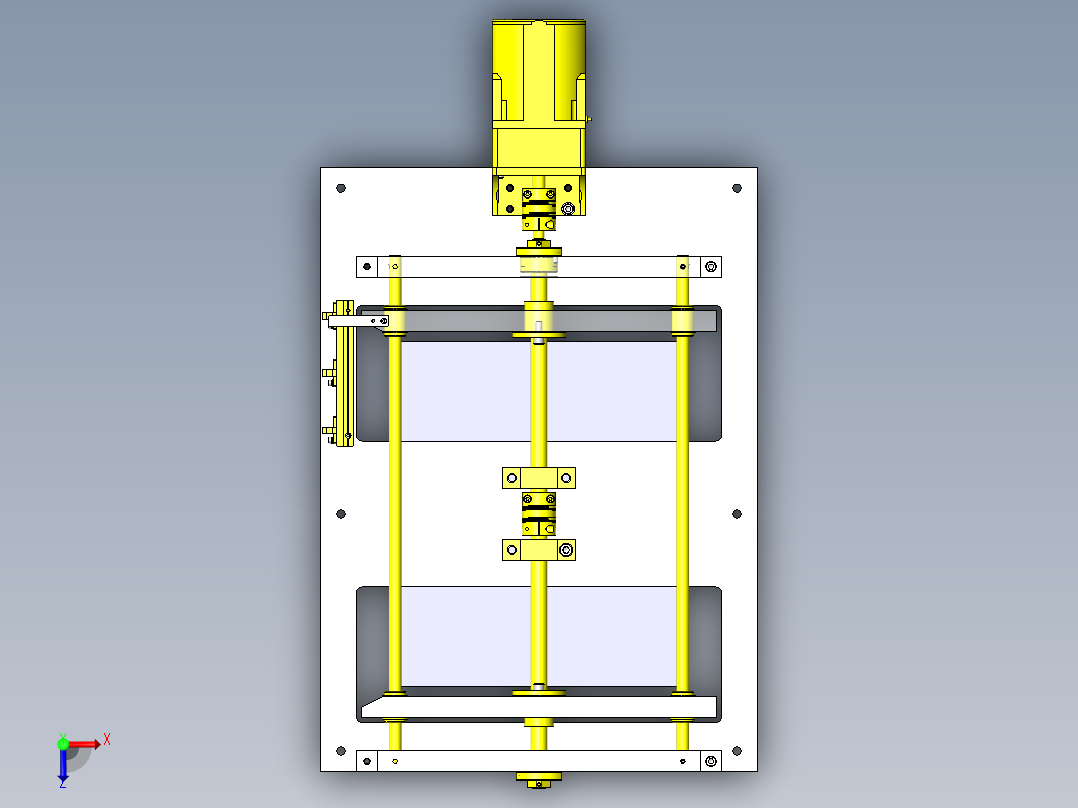 自动宽度切换机构俯视图