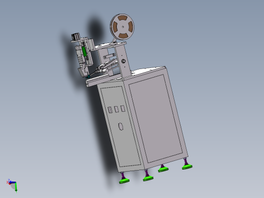半自动单机头纸盒贴角机（sw20可编辑+工程图）