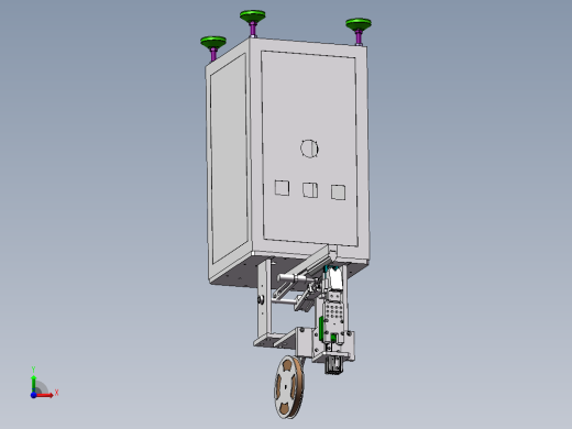 半自动单机头纸盒贴角机（sw20可编辑+工程图）前视缩略图