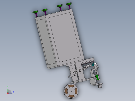 半自动单机头纸盒贴角机（sw20可编辑+工程图）左视缩略图