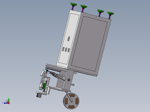 半自动单机头纸盒贴角机（sw20可编辑+工程图）右视缩略图
