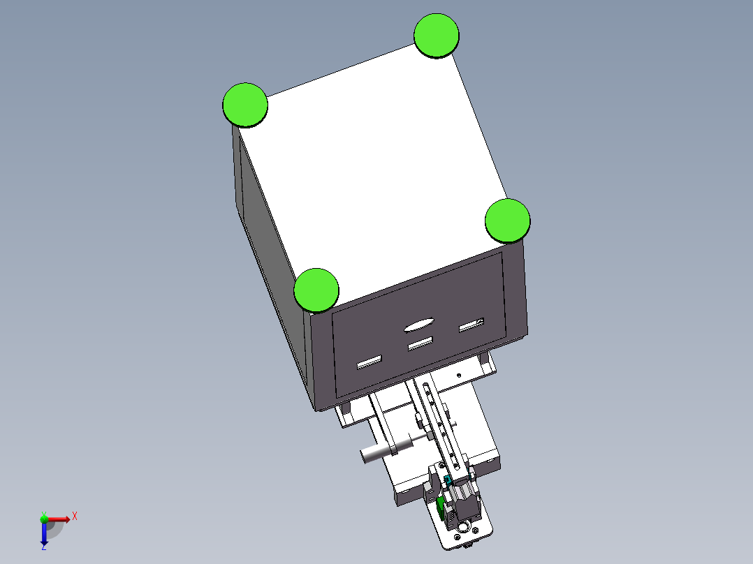 半自动单机头纸盒贴角机（sw20可编辑+工程图）俯视图