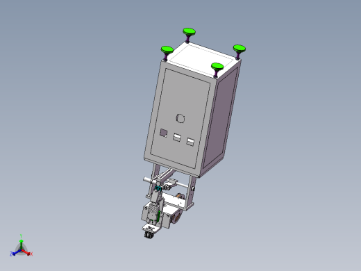 半自动单机头纸盒贴角机（sw20可编辑+工程图）正等轴测缩略图