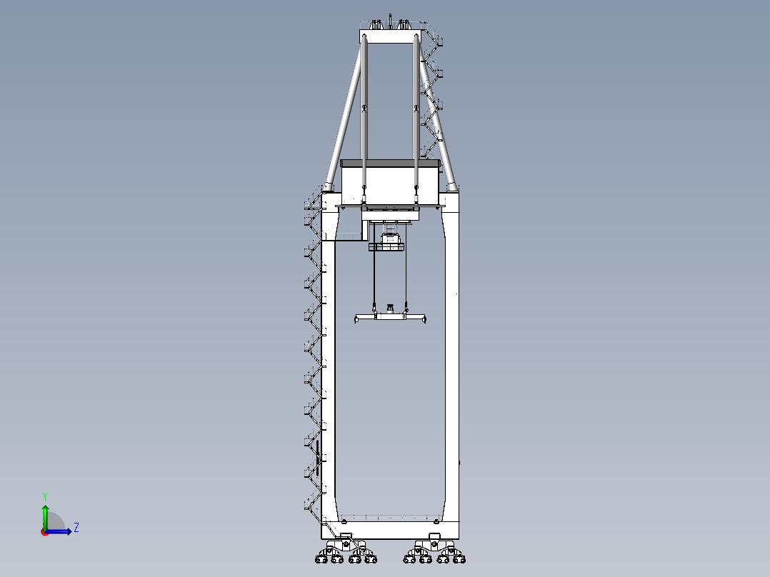 65吨双小车岸桥左视图