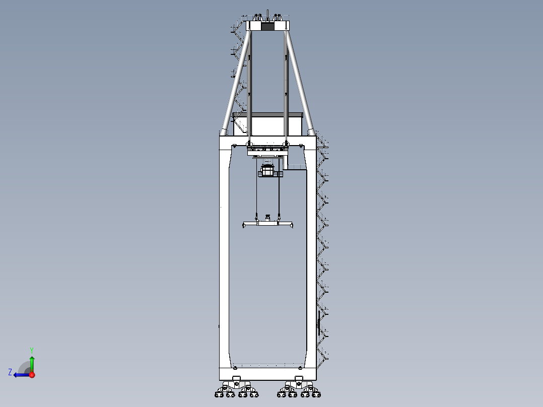 65吨双小车岸桥右视图