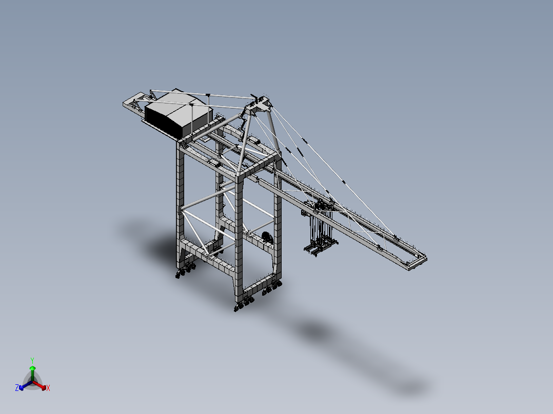 65吨双小车岸桥正等轴测图